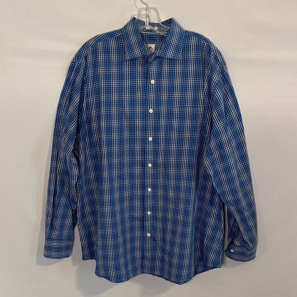 Peter MIllar Blue Check Shirt Size Extra Large